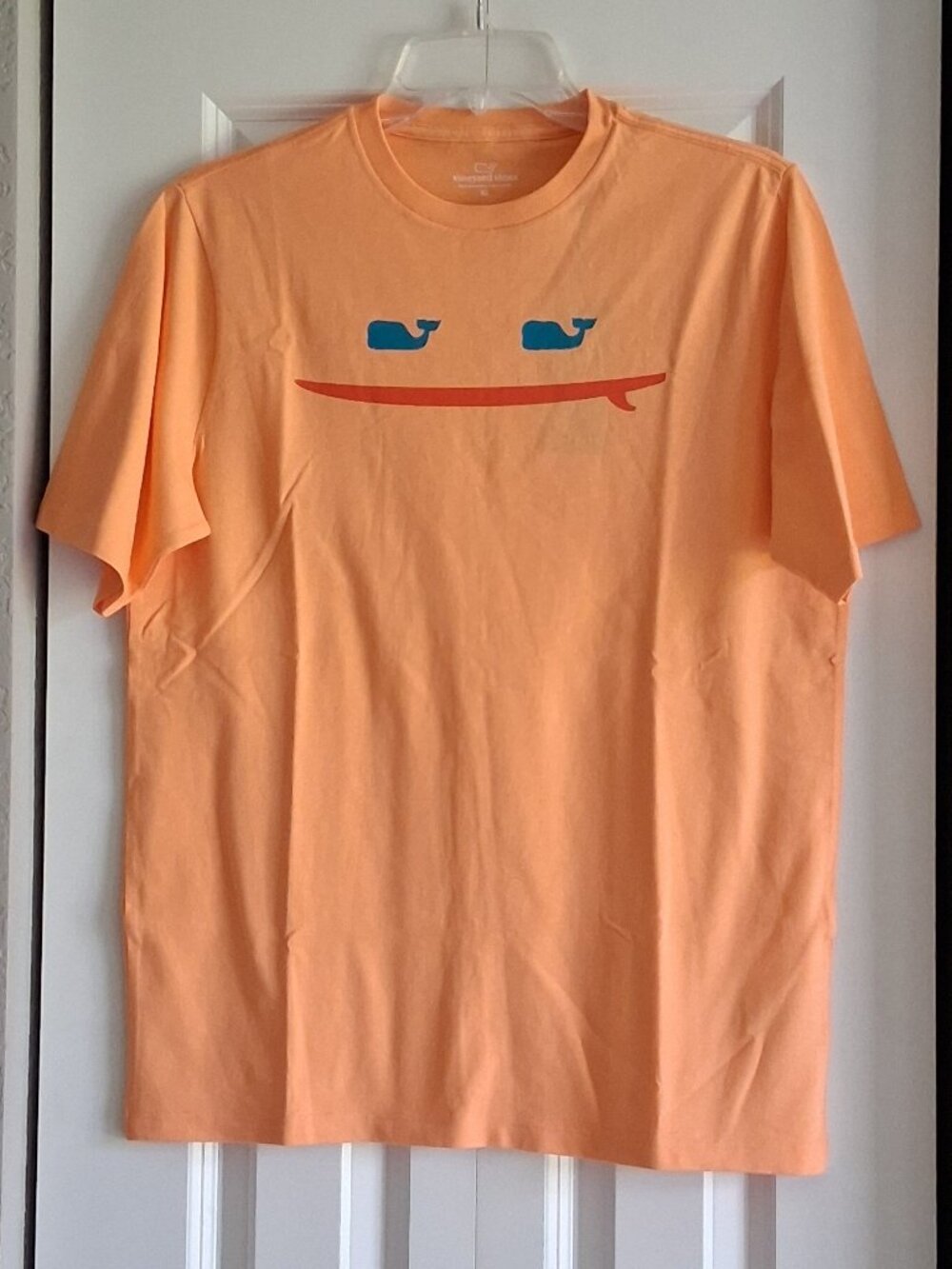 Vineyard Vines Orange "Boy's Surf Logo Smiley SS" T-Shirt Unisex Youth Size XL